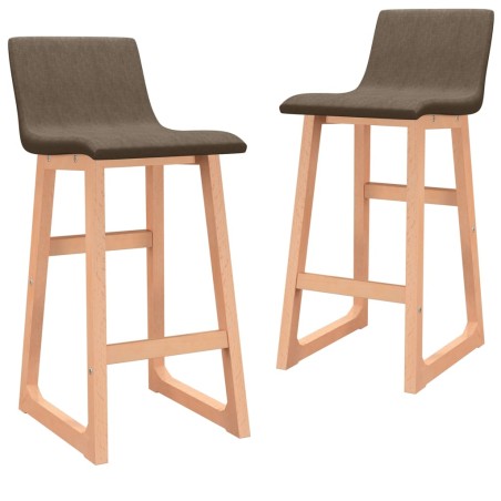 vidaXL Taburetes de cocina 2 unidades tela marrón