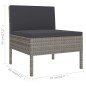 vidaXL Set de muebles de jardín 2 pzas y cojines ratán sintético gris vidaXL Set de muebles de jardín 2 pzas y cojines ratán sintético gris