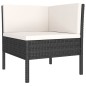 vidaXL Set de muebles de jardín 3 pzas y cojines ratán sintético negro