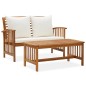 vidaXL Muebles de jardín 2 piezas con cojines madera maciza de acacia vidaXL Muebles de jardín 2 piezas con cojines madera maciza de acacia