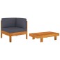 vidaXL Muebles de jardín 2 pzas cojines madera acacia gris oscuro vidaXL Muebles de jardín 2 pzas cojines madera acacia gris oscuro