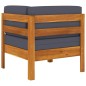 vidaXL Muebles de jardín 2 pzas cojines madera acacia gris oscuro vidaXL Muebles de jardín 2 pzas cojines madera acacia gris oscuro