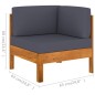 vidaXL Muebles de jardín 2 pzas cojines madera acacia gris oscuro vidaXL Muebles de jardín 2 pzas cojines madera acacia gris oscuro