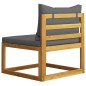 vidaXL Set de sofá de jardín 2 pzas con cojín madera maciza de acacia vidaXL Set de sofá de jardín 2 pzas con cojín madera maciza de acacia