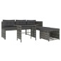 vidaXL Juego de comedor de jardín 4 piezas con cojines ratán PE gris