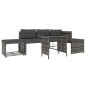 vidaXL Juego de comedor de jardín 4 piezas con cojines ratán PE gris