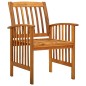 vidaXL Sillas de comedor jardín 3 uds con cojines madera maciza acacia
