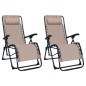 vidaXL Sillas plegables 2 unidades textilene gris taupe vidaXL Sillas plegables 2 unidades textilene gris taupe