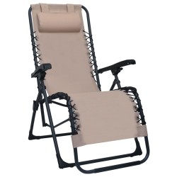 vidaXL Sillas plegables 2 unidades textilene gris taupe