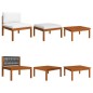 vidaXL Muebles de jardín con cojines 3 pzas madera maciza de acacia vidaXL Muebles de jardín con cojines 3 pzas madera maciza de acacia