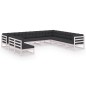 vidaXL Set de muebles de jardín 10 pzas con cojines madera pino blanco vidaXL Set de muebles de jardín 10 pzas con cojines madera pino blanco