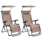 vidaXL Sillas plegables 2 unidades textilene gris taupe vidaXL Sillas plegables 2 unidades textilene gris taupe
