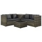 vidaXL Set de muebles de jardín 4 pzas y cojines ratán sintético gris vidaXL Set de muebles de jardín 4 pzas y cojines ratán sintético gris