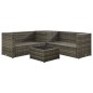 vidaXL Set de muebles de jardín 4 pzas y cojines ratán sintético gris vidaXL Set de muebles de jardín 4 pzas y cojines ratán sintético gris