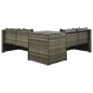 vidaXL Set de muebles de jardín 4 pzas y cojines ratán sintético gris vidaXL Set de muebles de jardín 4 pzas y cojines ratán sintético gris