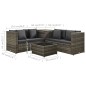 vidaXL Set de muebles de jardín 4 pzas y cojines ratán sintético gris vidaXL Set de muebles de jardín 4 pzas y cojines ratán sintético gris