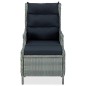 vidaXL Sillón reclinable de jardín con reposapiés ratán PE gris claro vidaXL Sillón reclinable de jardín con reposapiés ratán PE gris claro