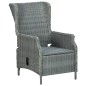 vidaXL Sillón reclinable de jardín con reposapiés ratán PE gris claro vidaXL Sillón reclinable de jardín con reposapiés ratán PE gris claro