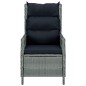 vidaXL Sillón reclinable de jardín con reposapiés ratán PE gris claro vidaXL Sillón reclinable de jardín con reposapiés ratán PE gris claro