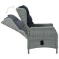 vidaXL Sillón reclinable de jardín con reposapiés ratán PE gris claro vidaXL Sillón reclinable de jardín con reposapiés ratán PE gris claro