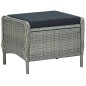 vidaXL Sillón reclinable de jardín con reposapiés ratán PE gris claro vidaXL Sillón reclinable de jardín con reposapiés ratán PE gris claro