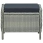 vidaXL Sillón reclinable de jardín con reposapiés ratán PE gris claro vidaXL Sillón reclinable de jardín con reposapiés ratán PE gris claro