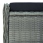 vidaXL Sillón reclinable de jardín con reposapiés ratán PE gris claro vidaXL Sillón reclinable de jardín con reposapiés ratán PE gris claro
