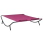 vidaXL Tumbona doble de exterior de tela rosa
