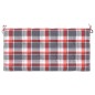 vidaXL Cojín de banco de jardín tela Oxford a cuadros rojo 100x50x3cm vidaXL Cojín de banco de jardín tela Oxford a cuadros rojo 100x50x3cm
