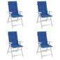 vidaXL Cojín silla de jardín respaldo alto 4 uds tela azul 120x50x3 cm vidaXL Cojín silla de jardín respaldo alto 4 uds tela azul 120x50x3 cm