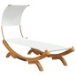 vidaXL Tumbona con dosel madera maciza curvada crema 100x200x126 cm vidaXL Tumbona con dosel madera maciza curvada crema 100x200x126 cm