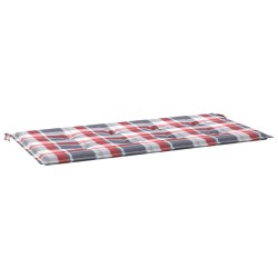 vidaXL Cojín de banco de jardín tela Oxford a cuadros rojo 120x50x3 cm