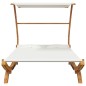 vidaXL Tumbona con dosel madera maciza curvada crema 165x203x138 cm vidaXL Tumbona con dosel madera maciza curvada crema 165x203x138 cm