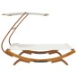 vidaXL Tumbona con dosel madera maciza curvada crema 165x203x138 cm vidaXL Tumbona con dosel madera maciza curvada crema 165x203x138 cm
