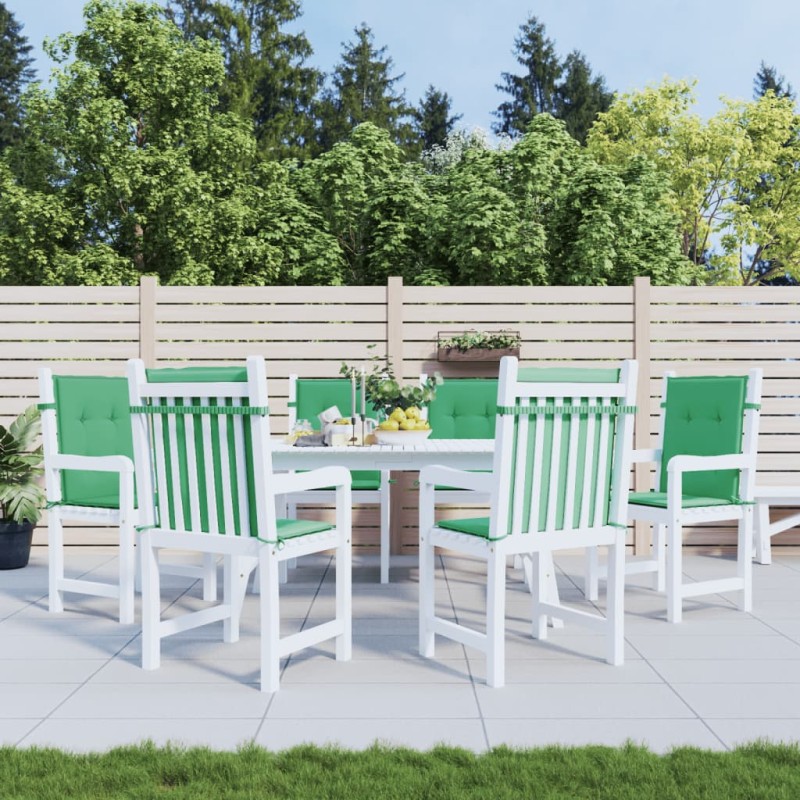 vidaXL Cojín silla jardín respaldo bajo 6 uds tela Oxford verde vidaXL Cojín silla jardín respaldo bajo 6 uds tela Oxford verde