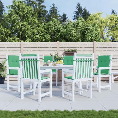 vidaXL Cojín silla jardín respaldo bajo 6 uds tela Oxford verde
