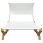 vidaXL Tumbona con dosel madera maciza curvada crema 165x203x126 cm vidaXL Tumbona con dosel madera maciza curvada crema 165x203x126 cm