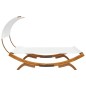 vidaXL Tumbona con dosel madera maciza curvada crema 165x203x126 cm vidaXL Tumbona con dosel madera maciza curvada crema 165x203x126 cm