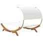 vidaXL Tumbona con dosel madera maciza curvada crema 165x203x126 cm vidaXL Tumbona con dosel madera maciza curvada crema 165x203x126 cm