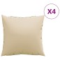 vidaXL Cojines decorativos 4 uds tela beige 60x60 cm