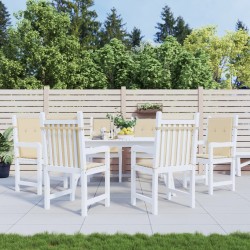vidaXL Cojín de silla de jardín respaldo bajo 6 uds tela Oxford beige