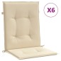 vidaXL Cojín de silla de jardín respaldo bajo 6 uds tela Oxford beige vidaXL Cojín de silla de jardín respaldo bajo 6 uds tela Oxford beige