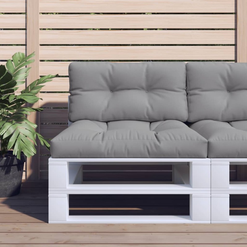 vidaXL Cojines para sofá de palets 2 unidades tela gris vidaXL Cojines para sofá de palets 2 unidades tela gris