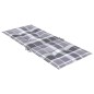 vidaXL Cojín silla jardín respaldo alto 4 uds cuadros gris 120x50x3 cm vidaXL Cojín silla jardín respaldo alto 4 uds cuadros gris 120x50x3 cm