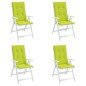 vidaXL Cojín silla de jardín respaldo alto 4 uds tela verde 120x50x3cm