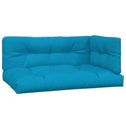 vidaXL Cojines para sofá de palets 3 unidades tela azul