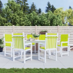 vidaXL Cojín silla jardín respaldo bajo 6 uds tela Oxford verde claro