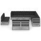 vidaXL Set de muebles de jardín 11 pzas con cojines madera pino gris vidaXL Set de muebles de jardín 11 pzas con cojines madera pino gris