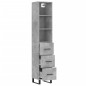 vidaXL Aparador de madera contrachapada gris hormigón 34,5x34x180 cm vidaXL Aparador de madera contrachapada gris hormigón 34,5x34x180 cm