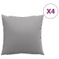 vidaXL Cojines decorativos 4 uds tela gris 60x60 cm